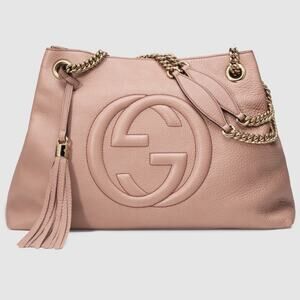Gucci Soho Medium Chain Strap shoulder Bag tote Beige leather luxury fall gift